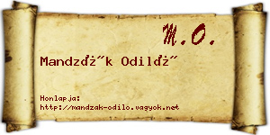 Mandzák Odiló névjegykártya